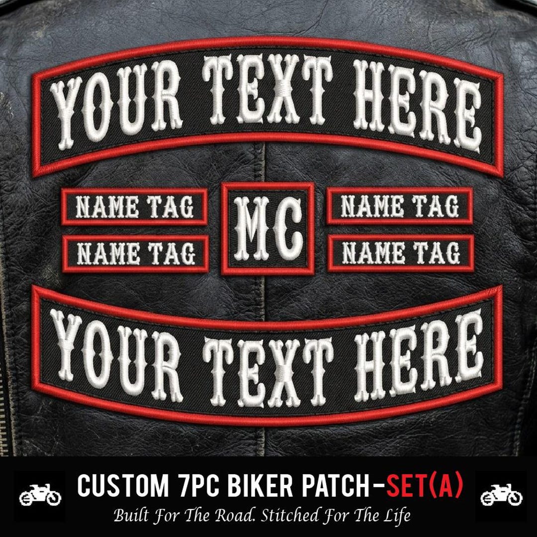 Motorcycle Club Back Patches Custom Embroidered Motorcycle Club Biker Patch - Top Rocker, Bottom ...