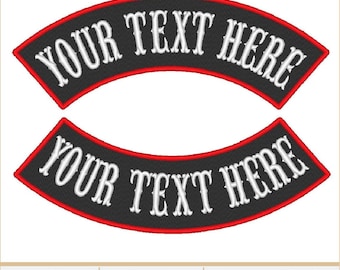 Custom Embroidered Motorcycle Club Patch Set - Top and Bottom Rocker Biker MC Sew-On Patches