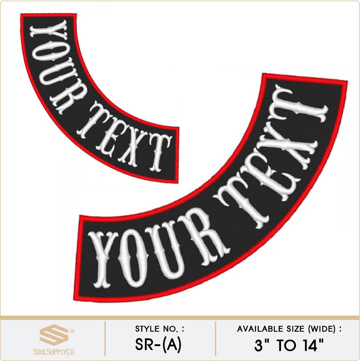 Patch Rocker Background Custom Embroidered Side Rocker Patch - Motorcycle Club Biker MC Sew-on ...
