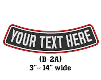 Custom Embroidered Bottom Rocker Patch: Motorcycle Biker MC Sew-On