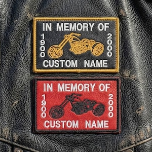 Custom Embroidered Memorial Patch In Memory Of RIP Biker Motorcycle Club Sew-On Patches