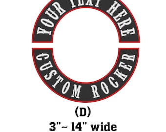 Custom Embroidered Motorcycle Club Patch Set - Top and Bottom Rocker Biker MC Sew-On Patches