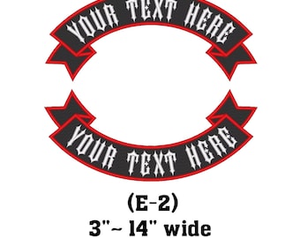Custom Embroidered Motorcycle Club Patch Set - Top and Bottom Rocker Biker MC Sew-On Patches