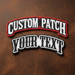 Custom Embroidered Freehand Arch Top Rocker Patch- Motorcycle Biker MC Sew-On Patches