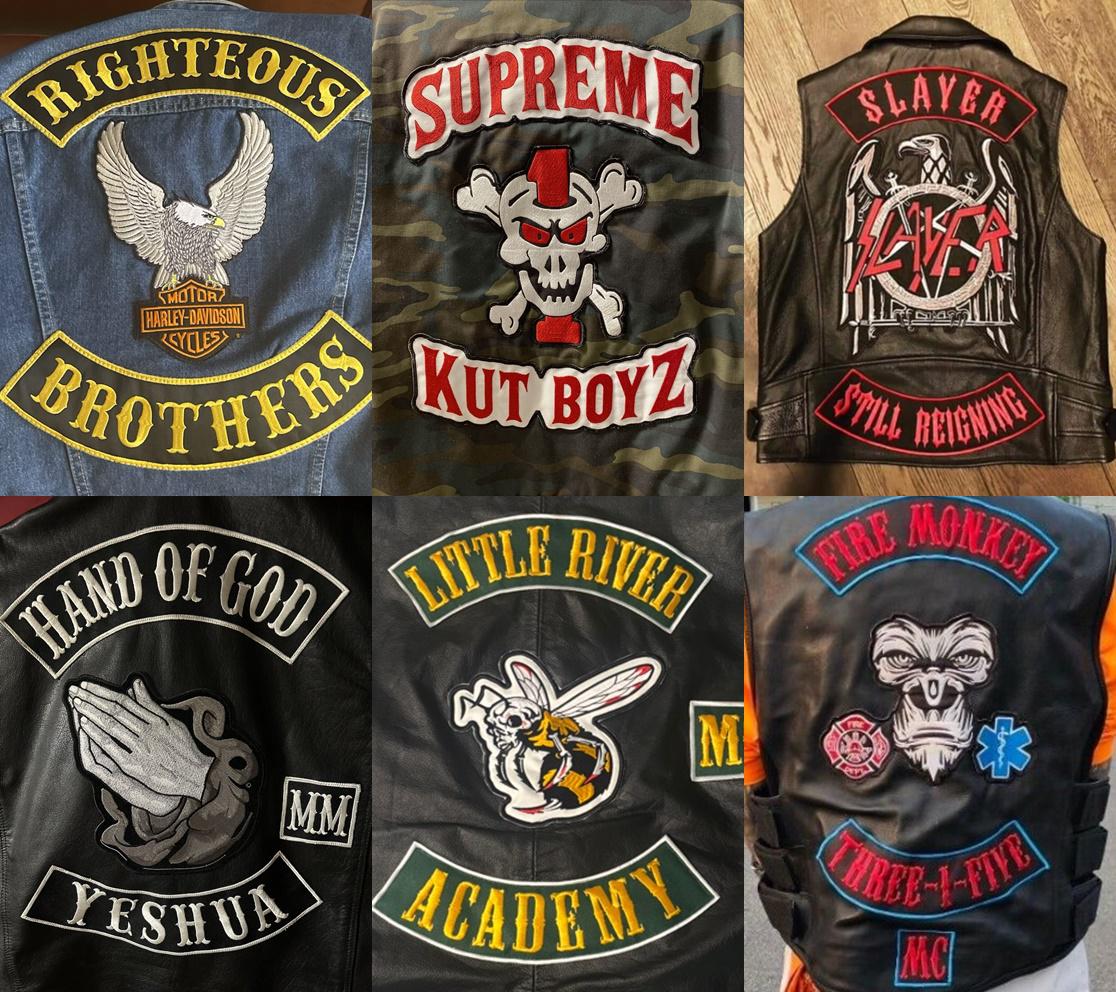 Custom Embroidered Motorcycle Club Biker Patch - Top Rocker, Bottom ...