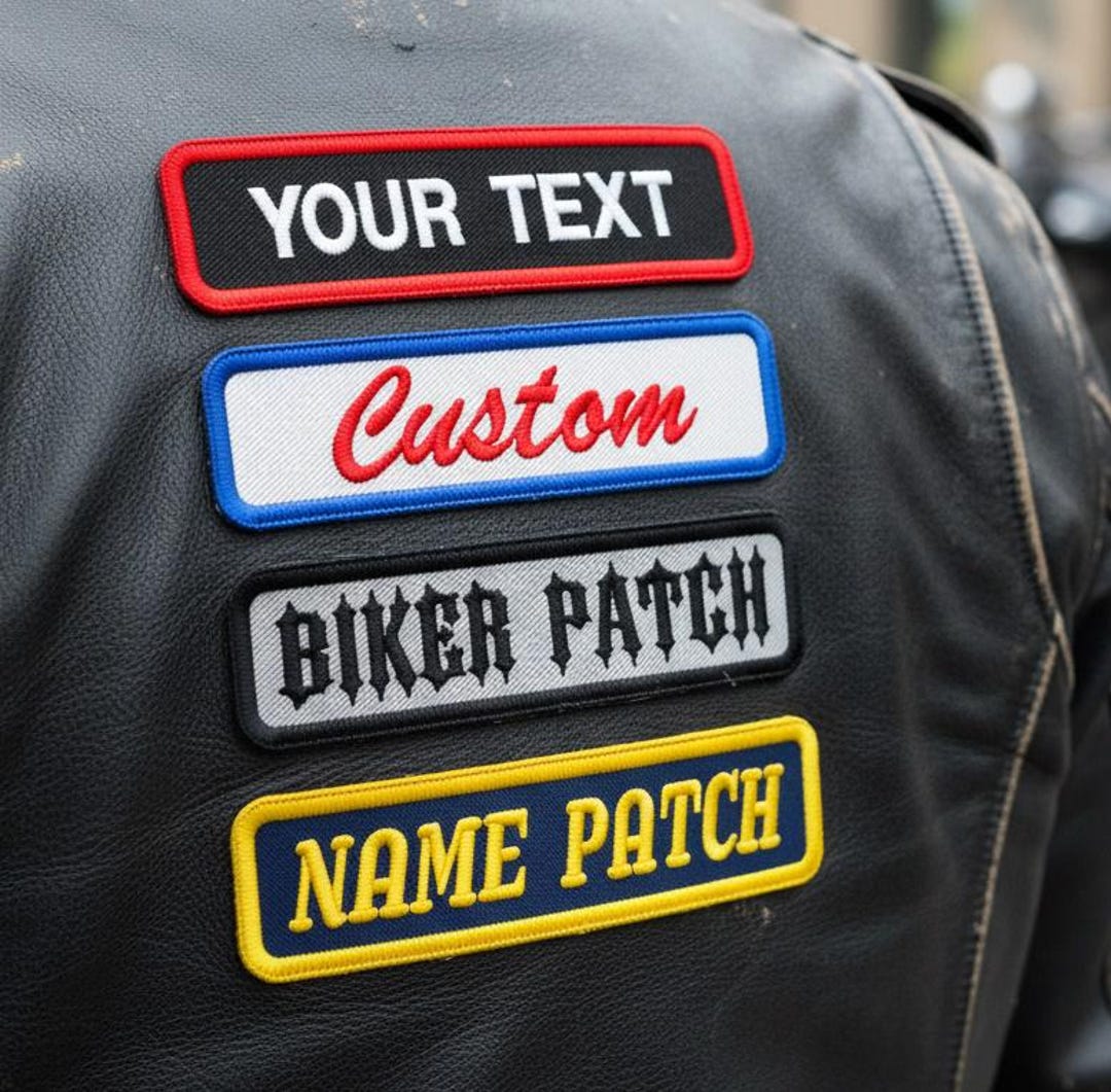 Custom Embroidered Straight Patch - Name Tag, Biker, Motorcycle Club ...