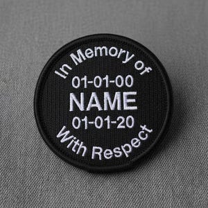 Custom Embroidered Memorial Round Patch - In Memory Of RIP Biker Motorcycle Club Sew-On Patches