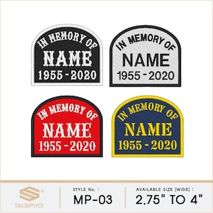 Custom Embroidered Patch - Tombstone In Memory Of Memorial RIP R.I.P Motorcycle Biker Sew on Patch - (MP-03)
