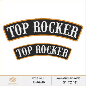 Custom Embroidered Top Rocker Patch - Motorcycle Club Biker MC Sew-On Patches