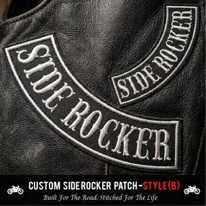 Custom Embroidered Side Rocker Patch - Motorcycle Club Biker MC Sew-On Patches