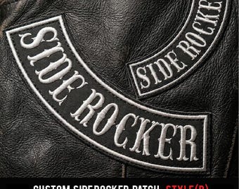 Custom Embroidered Side Rocker Patch - Motorcycle Club Biker MC Sew-On Patches