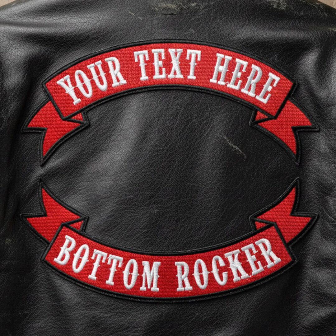 Motorcycle Club Back Patches Custom Embroidered Motorcycle Club Patch Set - Top and Bottom Rocker ...
