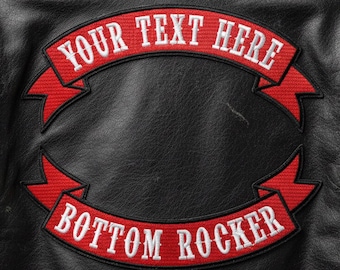 Custom Embroidered Motorcycle Club Patch Set - Top and Bottom Rocker Biker MC Sew-On Patches