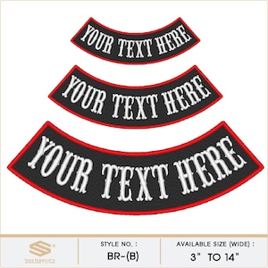 Custom Embroidered Bottom Rocker Patch - Motorcycle Biker MC Sew-On Patches