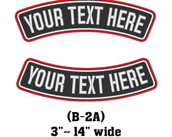 Custom Embroidered Motorcycle Club Patch Set - Top and Bottom Rocker Biker MC Sew-On Patches