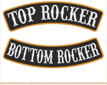 Custom Embroidered Motorcycle Club Patch Set - Top and Bottom Rocker Biker MC Sew-On Patches