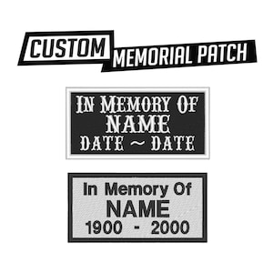Custom Embroidered Patch -  In Memory Of Memorial RIP R.I.P Motorcycle Biker MC Sew on Patch