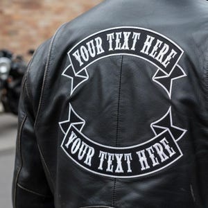 Custom Embroidered Motorcycle Club Patch Set - Top and Bottom Rocker Biker MC Sew-On Patches