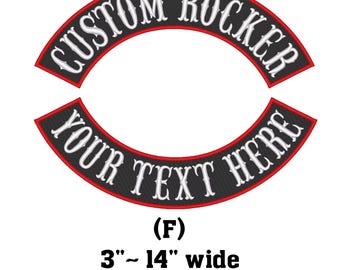 Custom Embroidered Motorcycle Club Patch Set - Top and Bottom Rocker Biker MC Sew-On Patches