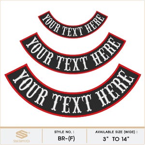 Custom Embroidered Bottom Rocker Patch - Motorcycle Biker MC Sew-On Patches