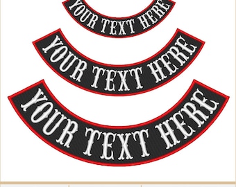 Custom Embroidered Bottom Rocker Patch - Motorcycle Biker MC Sew-On Patches
