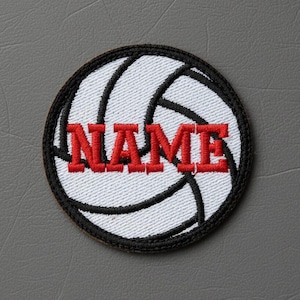 Custom Embroidered Sports Patch - Volleyball Ball Varsity Sport Team Round Sew on Patches