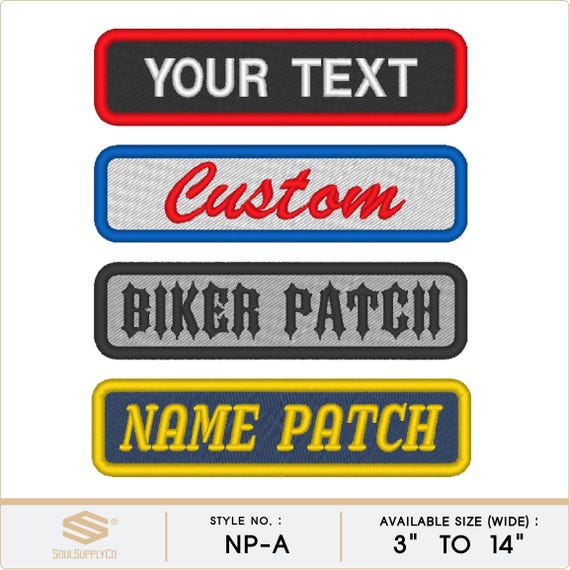 Parazon Custom Embroidered Name Tag - Sew On Patch For Motorcycle Bikers - 3.75 X 1 Inch