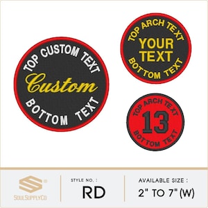 Custom Embroidered Round Patch - Name Tag Title Biker Badge Member Motorcycle Circle Sew on Patches