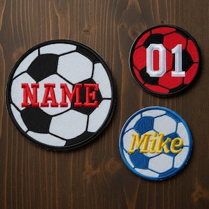 Custom Embroidered Sports Patch - Soccer Ball Sport Varsity School Team Sew on Patches