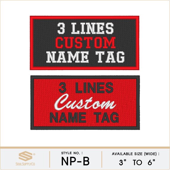 Custom Sew On Biker Badge 6x2 Custom Embroidered Name Tag Patch - Sew ...