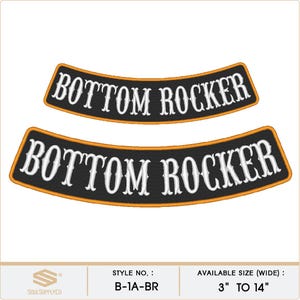 Custom Embroidered Bottom Rocker Patch - Motorcycle Club Biker MC Sew-On Patches