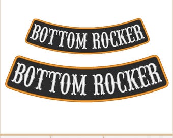 Custom Embroidered Bottom Rocker Patch - Motorcycle Club Biker MC Sew-On Patches