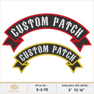 Custom Embroidered Top Rocker Patch - Motorcycle Club Biker MC Sew-On Patches