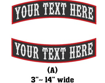 Custom Embroidered Motorcycle Club Patch Set - Top and Bottom Rocker Biker MC Sew-On Patches