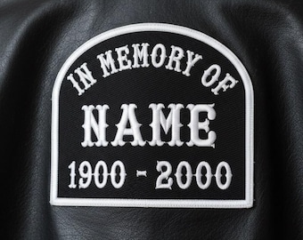 Custom Embroidered Memorial Patch - In Memory Of RIP Biker Motorcycle Club Sew-On Patches