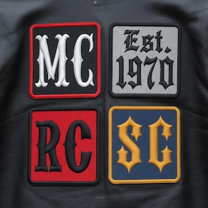 Custom Embroidered Round Edge Square Patch - MC RC SC Outlaw Motorcycle Biker Sew On