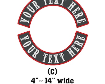 Custom Embroidered Motorcycle Club Patch Set - Top and Bottom Rocker Biker MC Sew-On Patches
