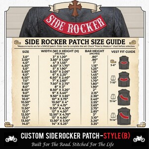 Custom Embroidered Side Rocker Patch - Motorcycle Club Biker MC Sew-On Patches image 2