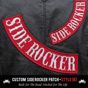 Custom Embroidered Side Rocker Patch - Motorcycle Club Biker MC Sew-On Patches image 4