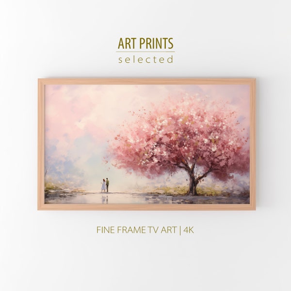 Samsung Frame Tv Valentine Art, Full Bloom tree, Couple Gift, Valentines Impressionistic Painting, Love is in bloom, Home Decor, Digital Art