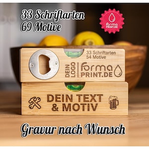 Wasserwaage graviert personalisiert Name Geschenk Gravur Flaschenöffner Personalisiertes Geschenk mit Name, Text & Motiv bottle opener