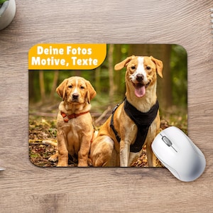 Bedrucktes Mauspad mit Foto - Mousepad zum selbst gestalten - (23,5 x 19,6 cm)  rutschfeste Unterseite - Personalisiertes Geschenk Maus Pad