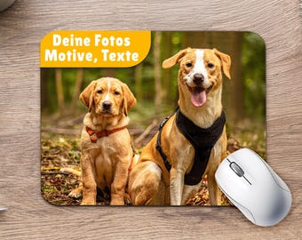 Printed mousepad with photo - Customizable mousepad - (23.5 x 19.6 cm) Non-slip base - Personalized gift mouse pad