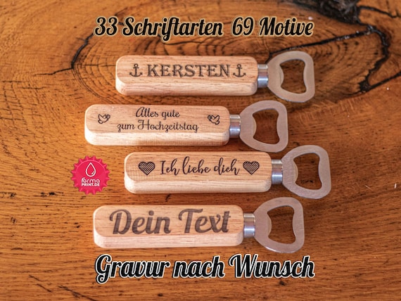 Personalisierter Flaschenöffner Graviert Flaschen öffner mit Gravur Personalisiert mit Name & Text bottle opener engraving Geschenk