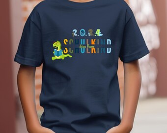 Personalisiertes Schulkind T-Shirt mit Namen/Jahr für Schulanfang, Personalized school child T-shirt with name to Celebrate the school start