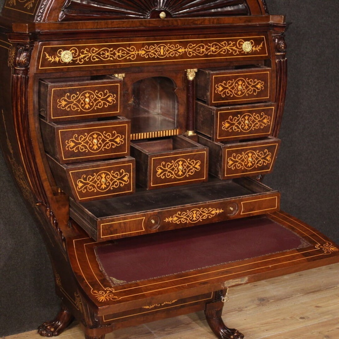 Secretaire Antique Style Biedermeier Furniture Inlaid Desk Bureau 20th ...