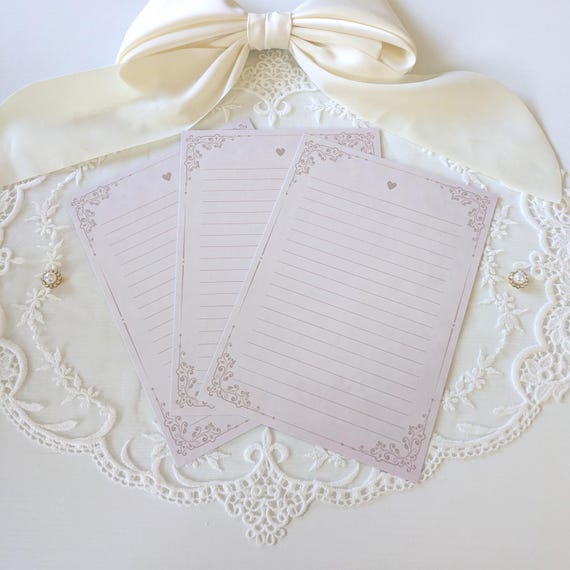 Elegant Letter Writing Paper Set | 5x7 Taupe Lined Cardstock for Weddings and Love Letters