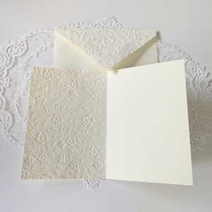 Photo shows the inside of the card, where it shows the inside being blank and able to write your message on.