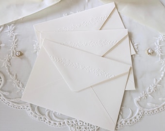 Ivory Heart Embossed Envelope Set | A4 Envelope for 4x6 Cards and Letters
