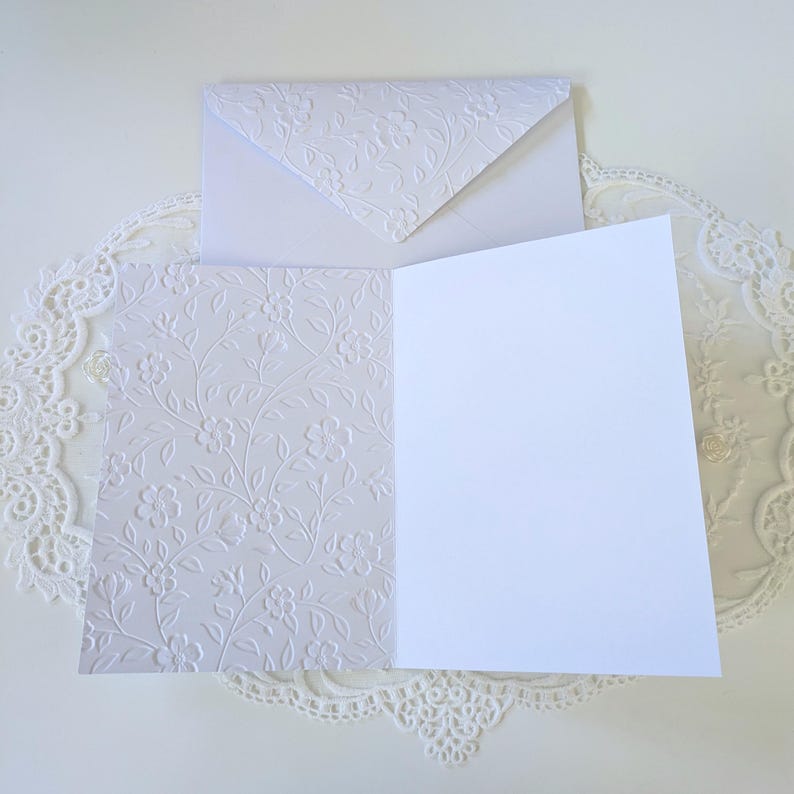 Floral Embossed Greeting Cards Set | Blank 5x7 Cards and Envelopes for ...